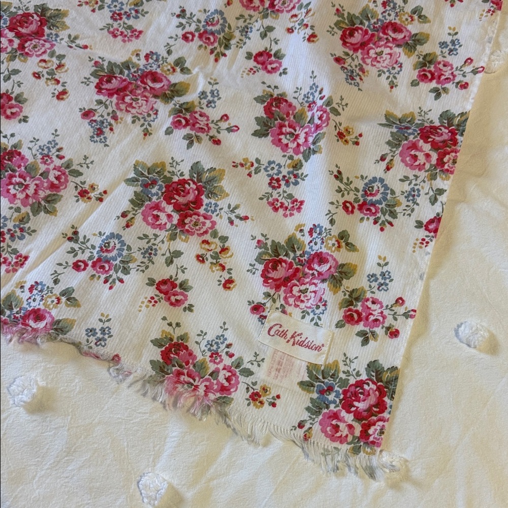 Cath Kidston Pink Rose Print Cotton Shawl